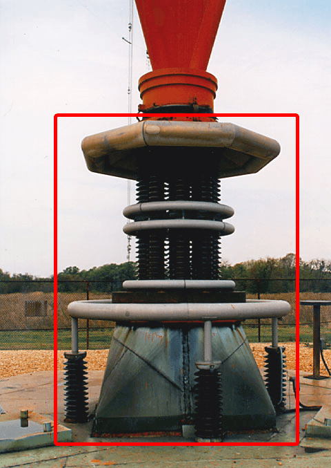 Insulator on the bottom of the tower